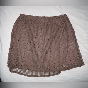 Pull and Bear Brown Sequin Skirt